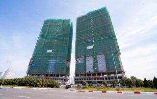 Hai tòa tháp 44 tầng The Matrix One đã hoàn thiện phần thô.