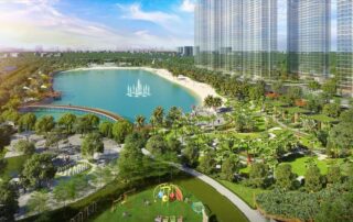 Công viên trung tâm rộng 10,2ha cận kề dự án.