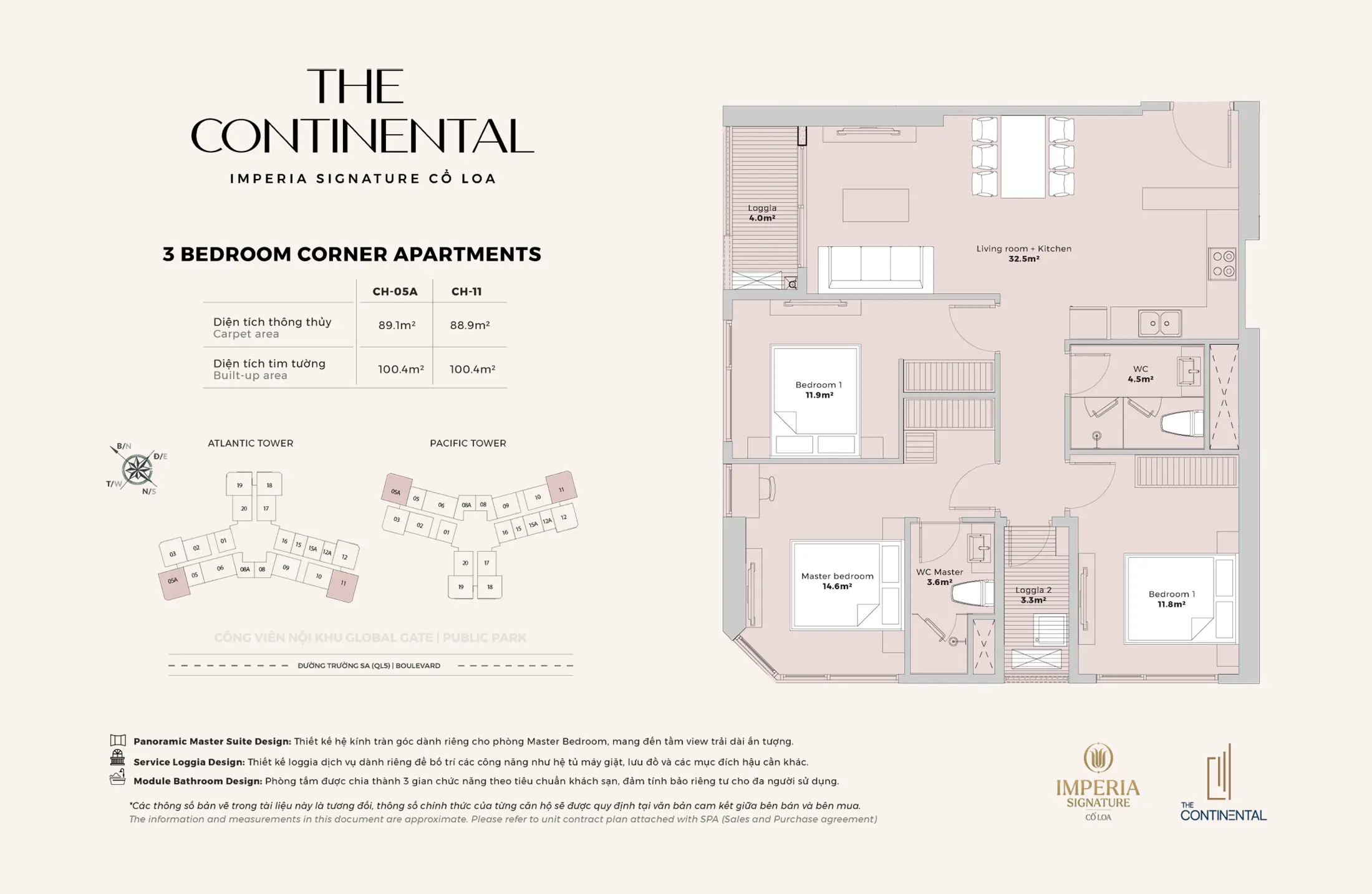 Layout điển hình Căn hộ 3 Phòng Ngủ CH-05A và CH-11 The Continental thuộc dự án Imperia Signature Cổ Loa. Layout điển hình Căn hộ 3 Phòng Ngủ CH-05A và CH-11 The Continental thuộc dự án Imperia Signature Cổ Loa.