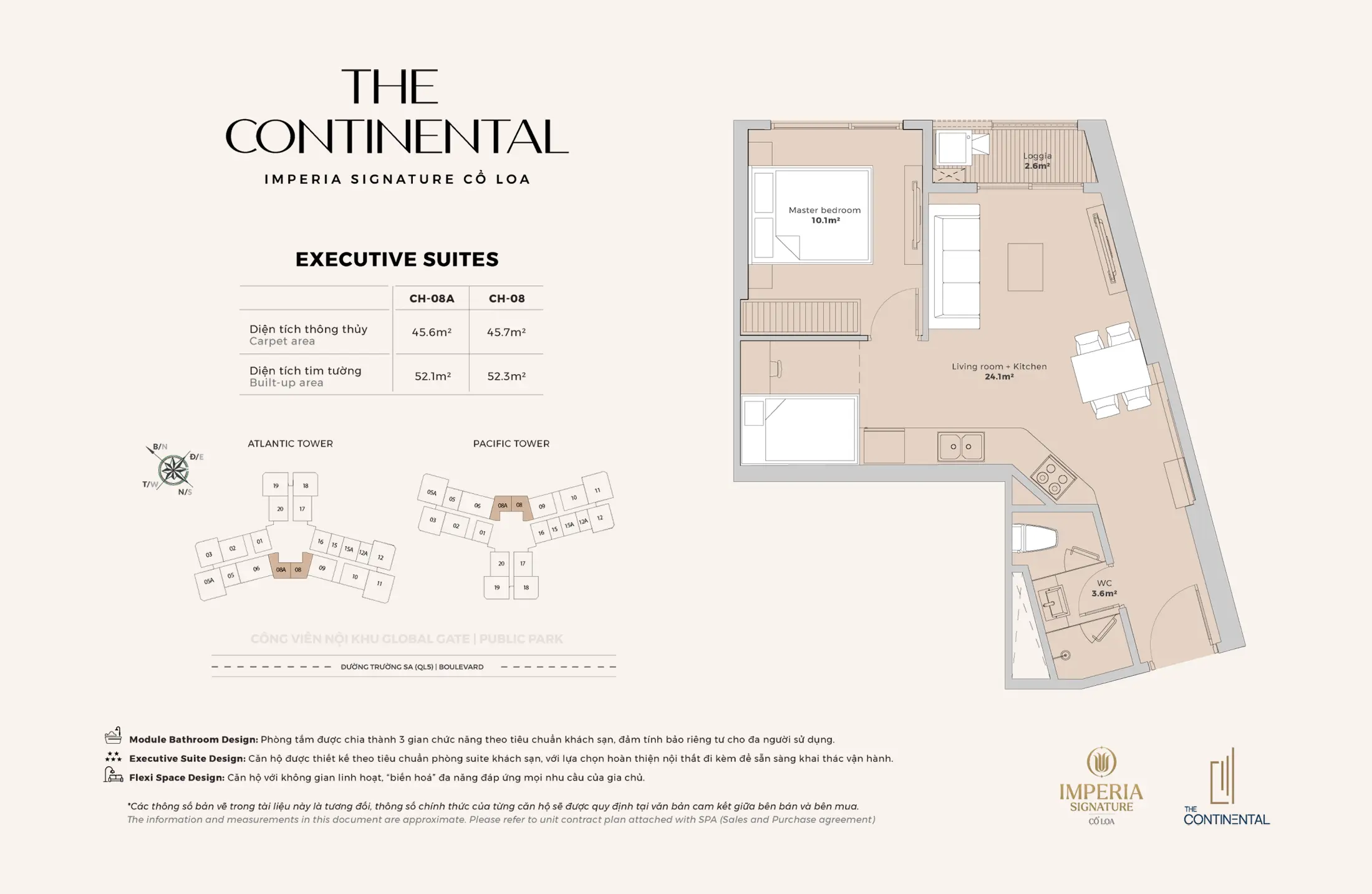 Layout điển hình Căn hộ Executive CH-08A và CH-08 The Continental thuộc dự án Imperia Signature Cổ Loa. Layout điển hình Căn hộ Executive CH-08A và CH-08 The Continental thuộc dự án Imperia Signature Cổ Loa.