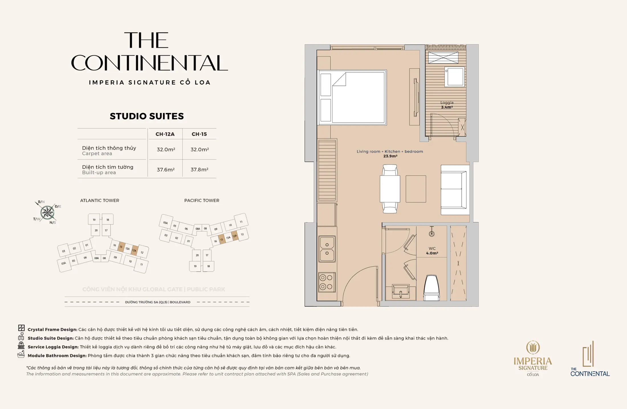 Layout điển hình Căn hộ Studio CH-12A và CH-15 The Continental thuộc dự án Imperia Signature Cổ Loa. Layout điển hình Căn hộ Studio CH-12A và CH-15 The Continental thuộc dự án Imperia Signature Cổ Loa.